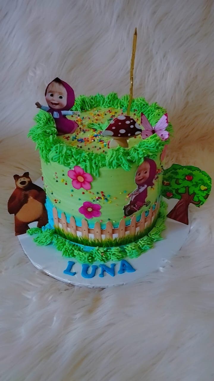 Masha themed cake